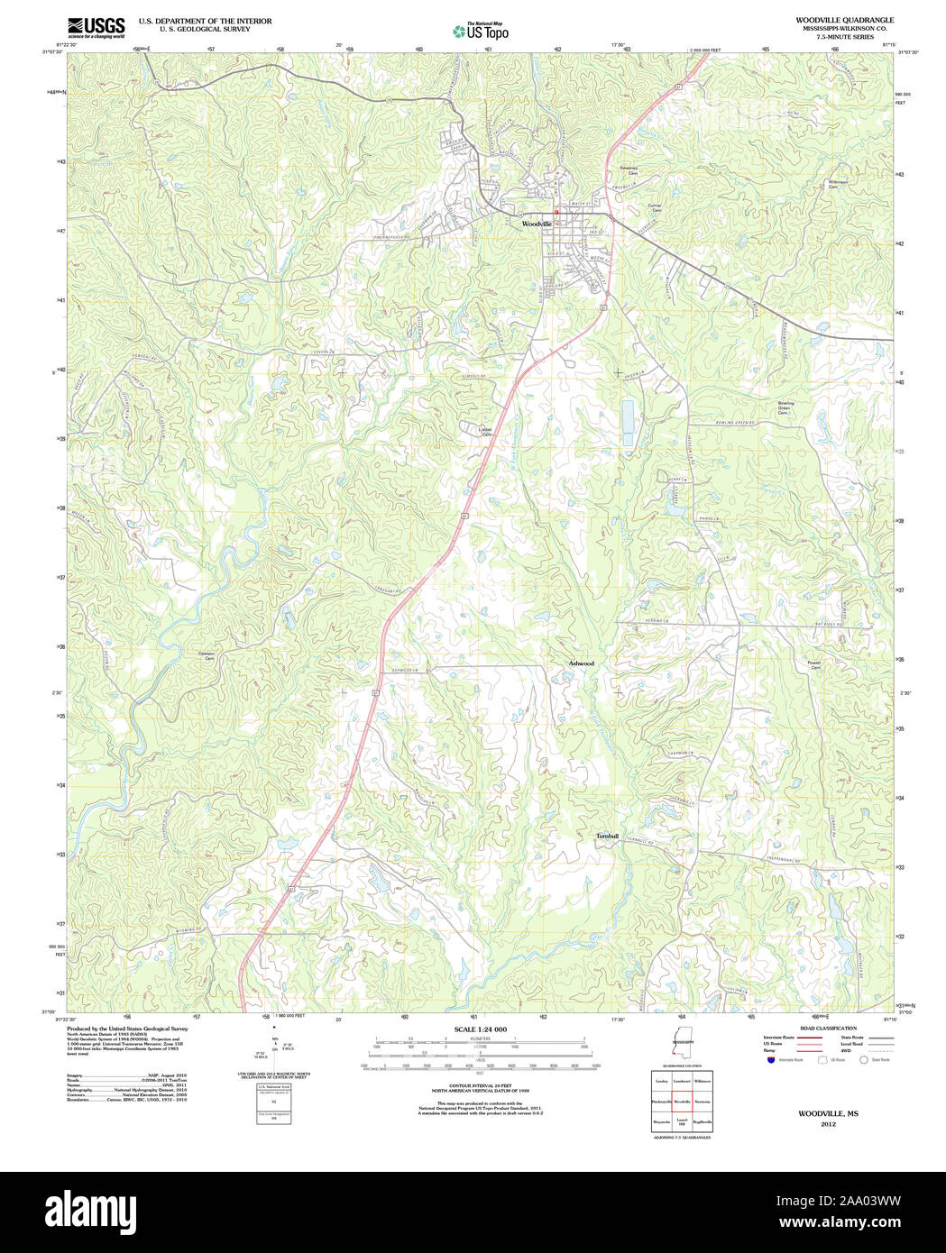 Map of woodville mississippi hi-res stock photography and images - Alamy