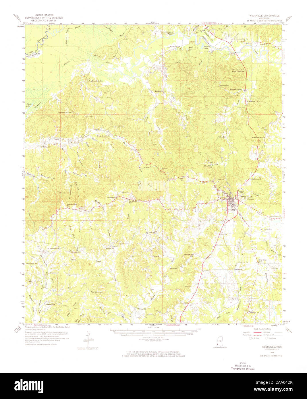 Map of woodville mississippi Cut Out Stock Images & Pictures Alamy