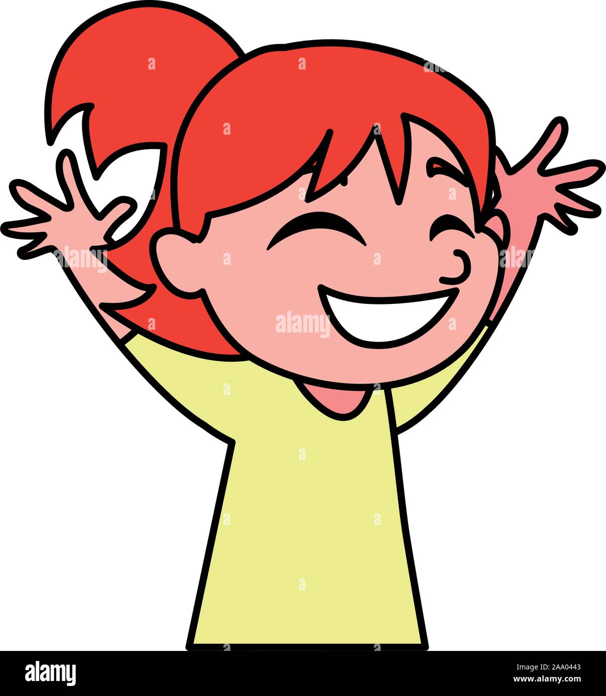 cute girl smiling on white background vector illustration design Stock ...