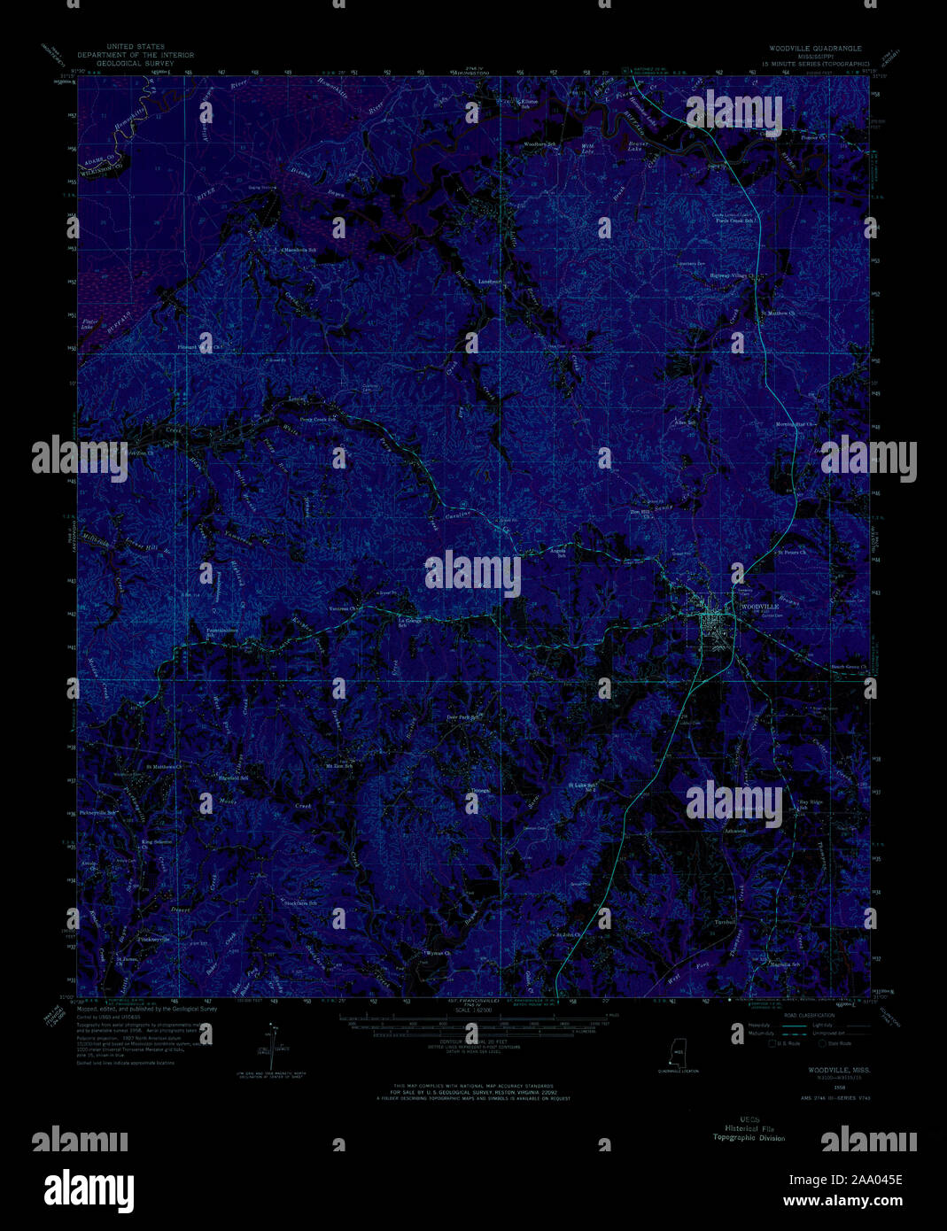 Map of woodville mississippi hires stock photography and images Alamy