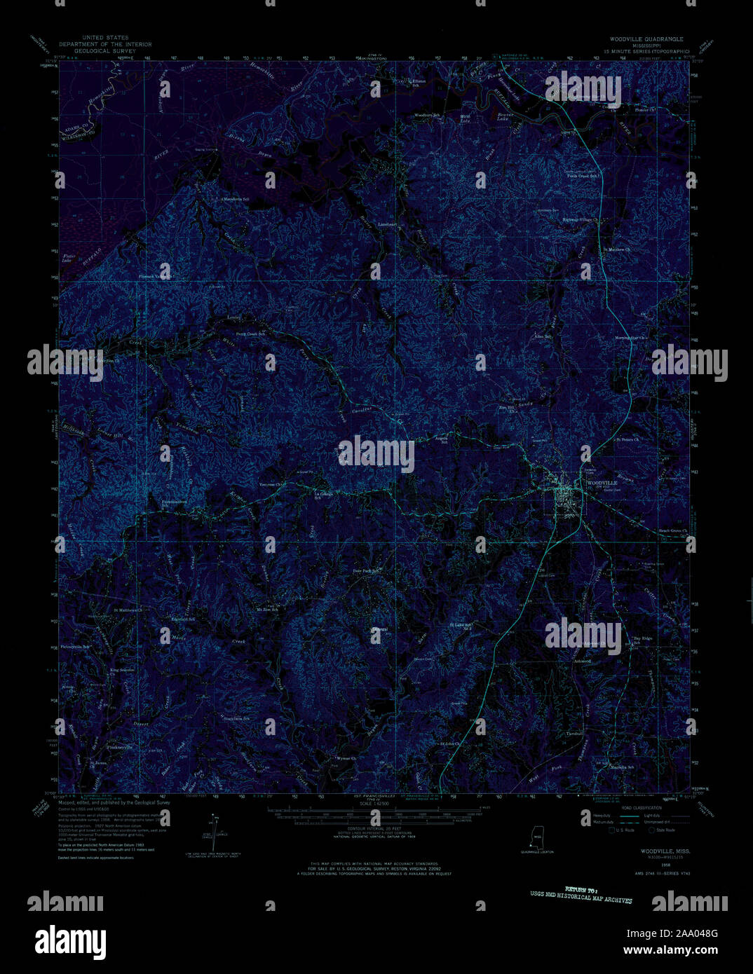 Map of woodville mississippi hires stock photography and images Alamy