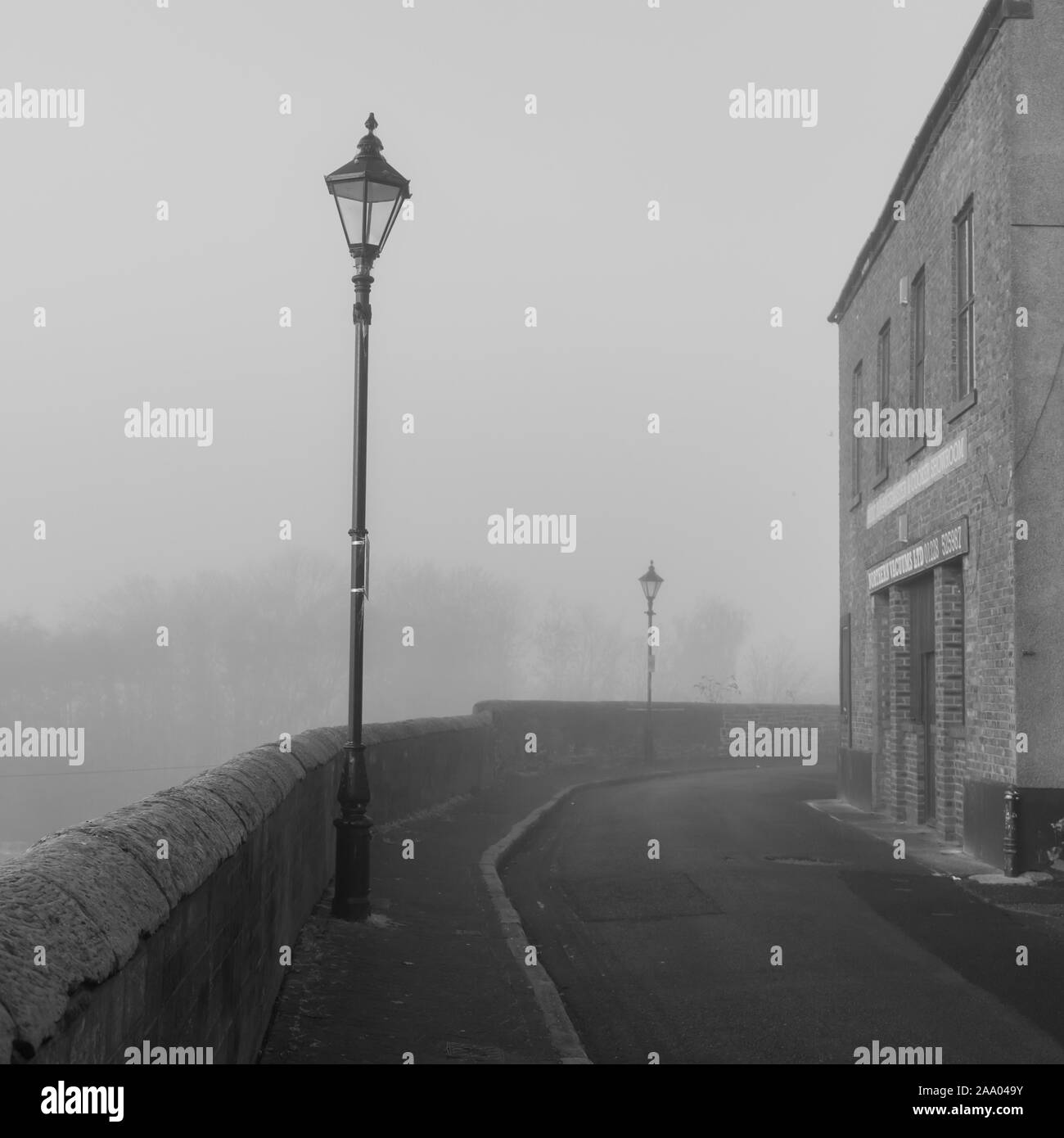 West Walls, Carlisle in foggy weather Stock Photo Alamy