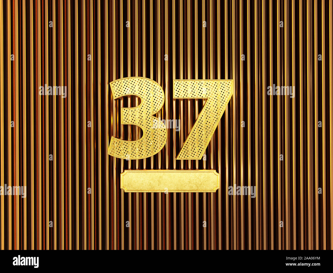 number 37 (number thirty seven) perforated with small holes on the number 37 (number thirty seven) perforated with small holes on the