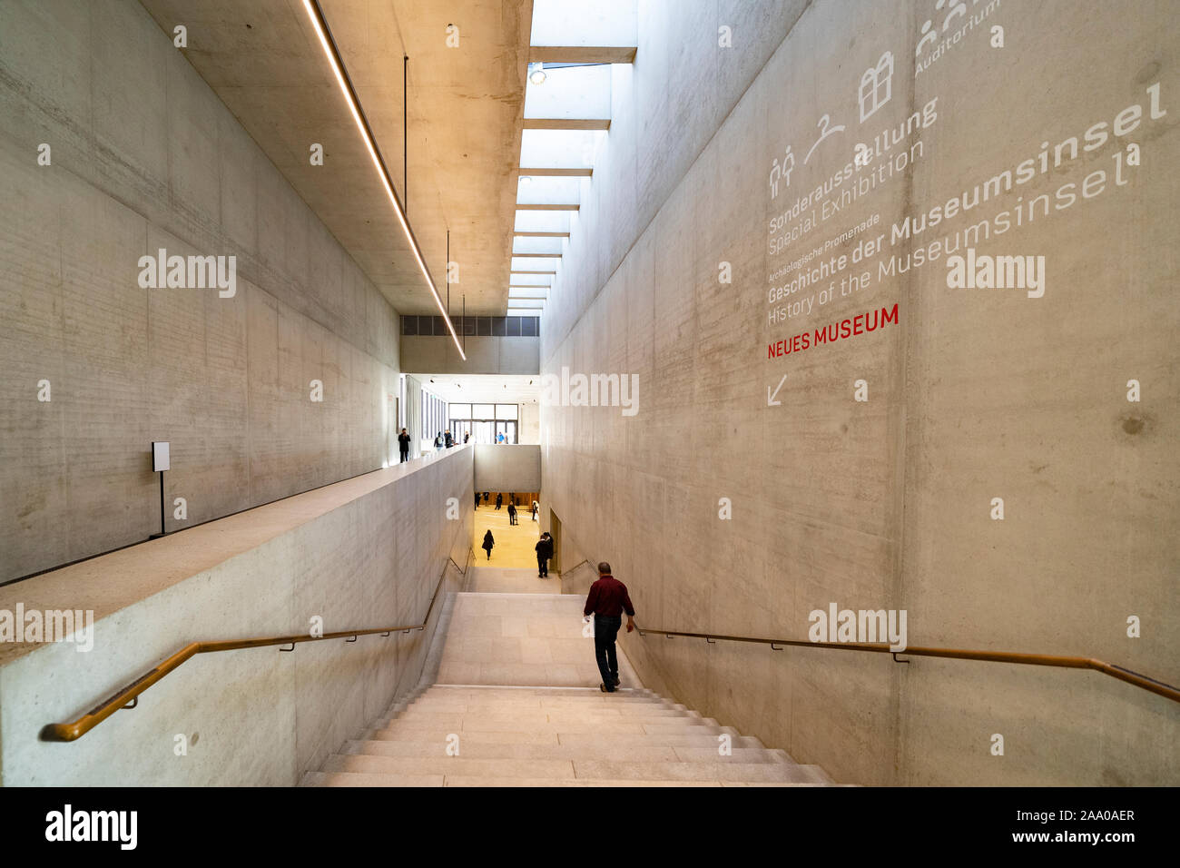 Interior of new James Simon Galerie building at Museum Island , Museumsinsel, in Mitte Berlin, Germany Stock Photo