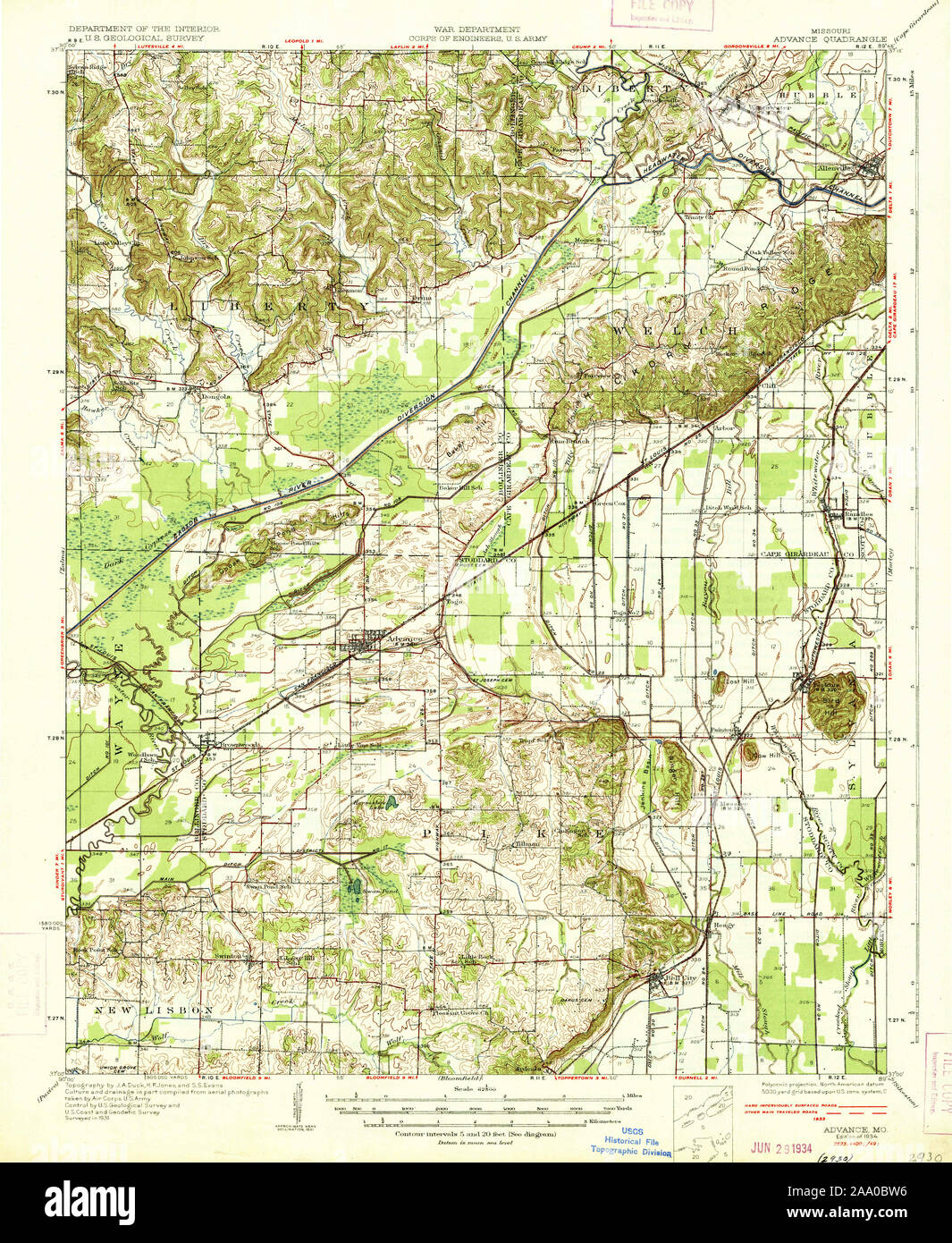 Advance missouri map hires stock photography and images Alamy