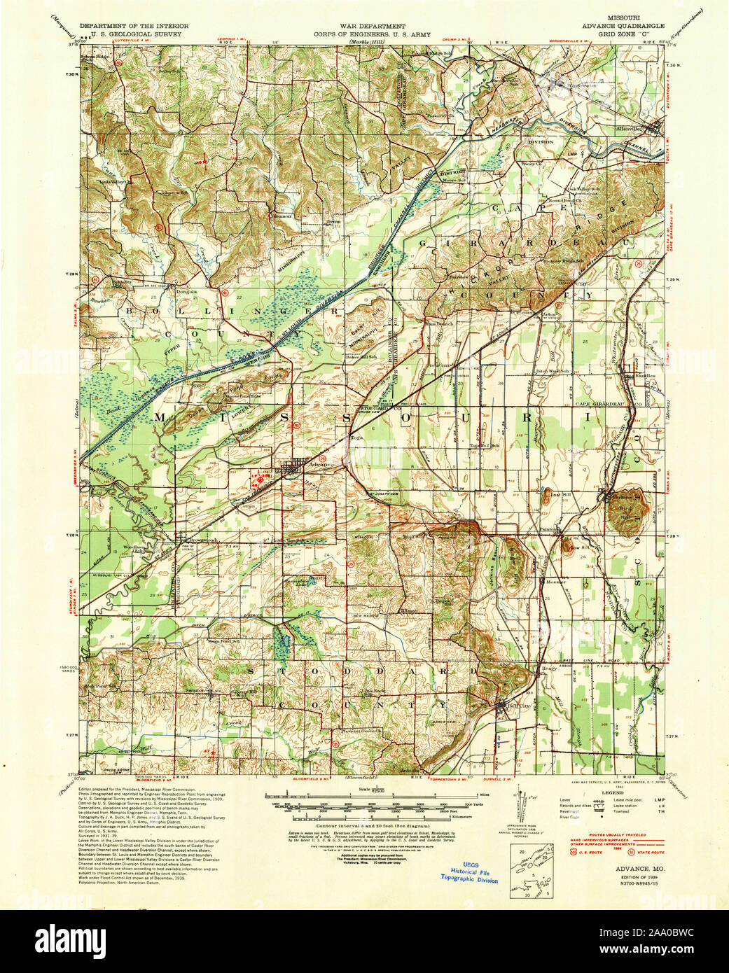 Map of advance missouri hires stock photography and images Alamy