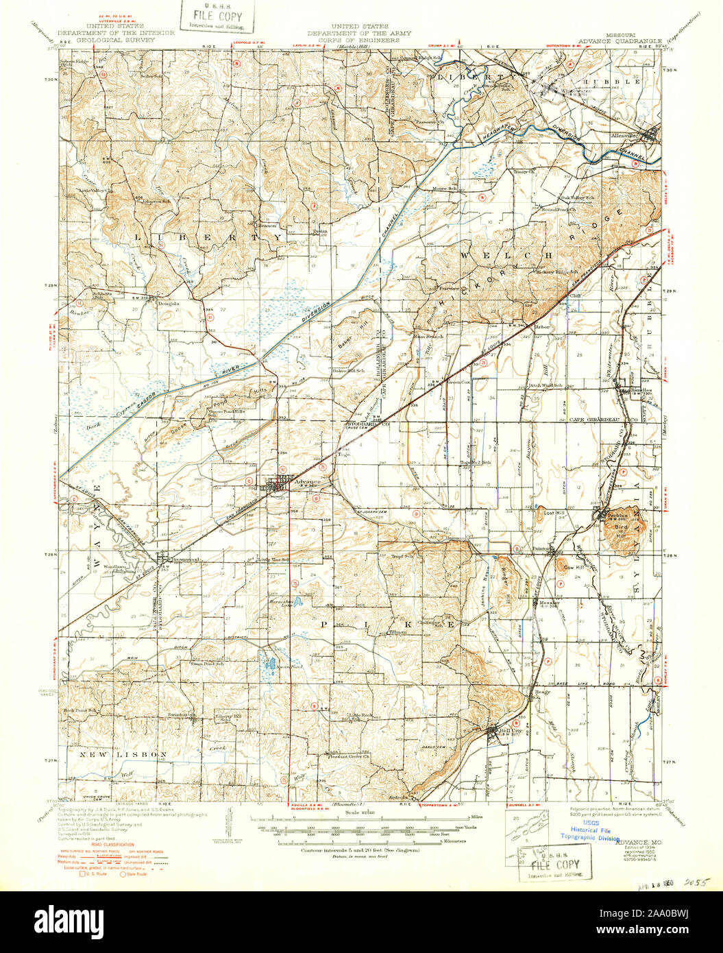 Advance missouri map hires stock photography and images Alamy