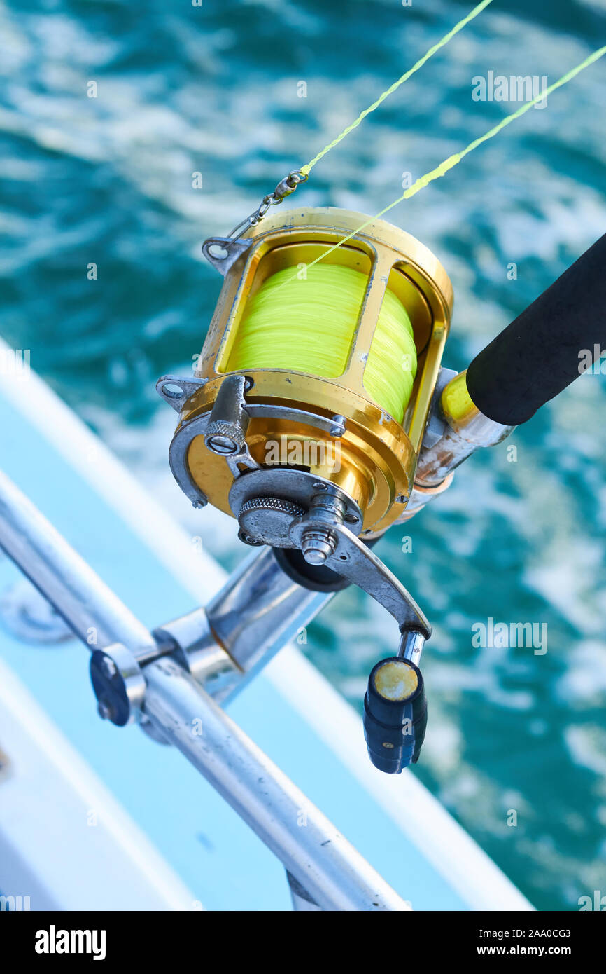 Fishing rod reel blue marlin hi-res stock photography and images