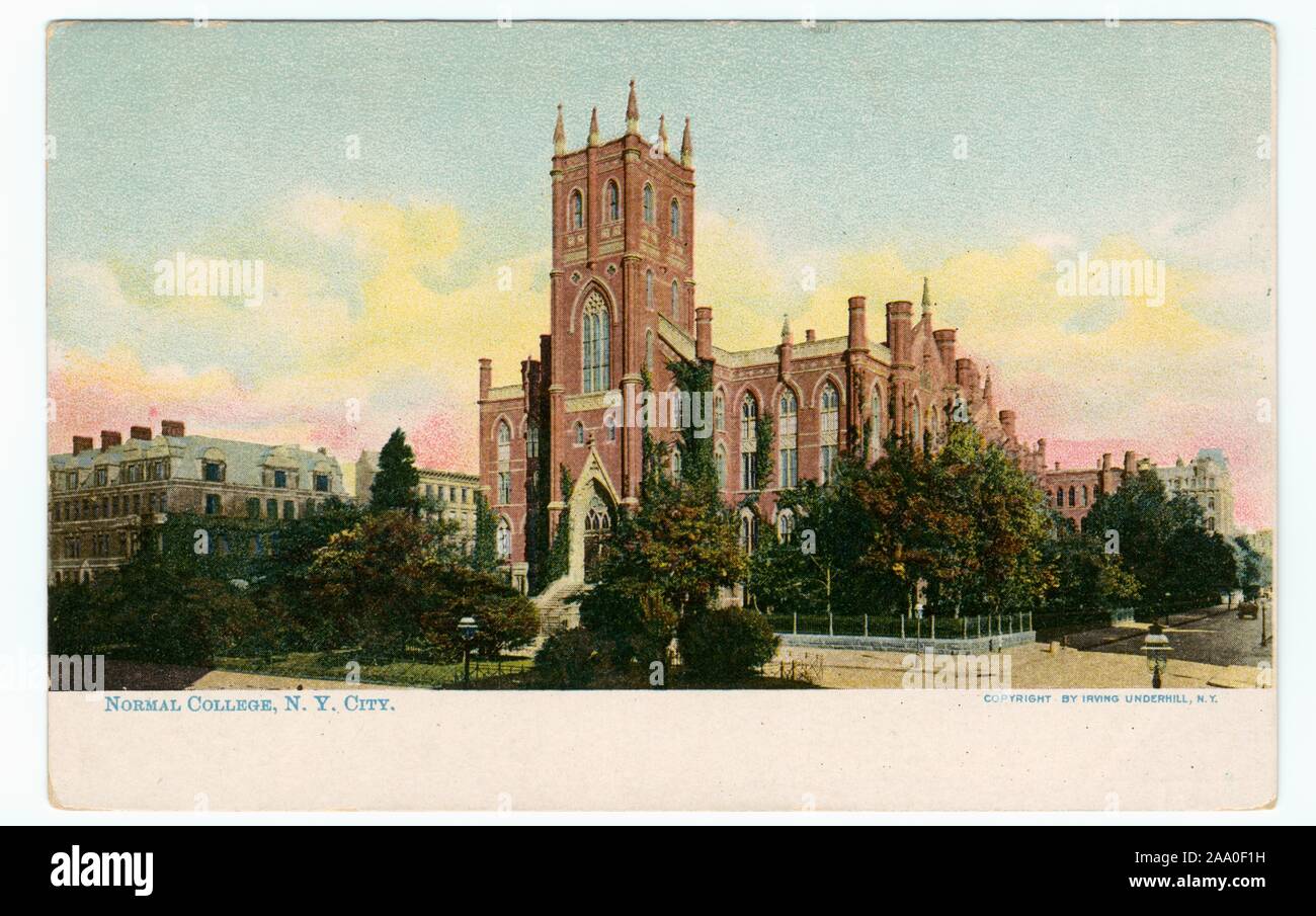Illustrated postcard of the Normal College at the Upper East Side of ...