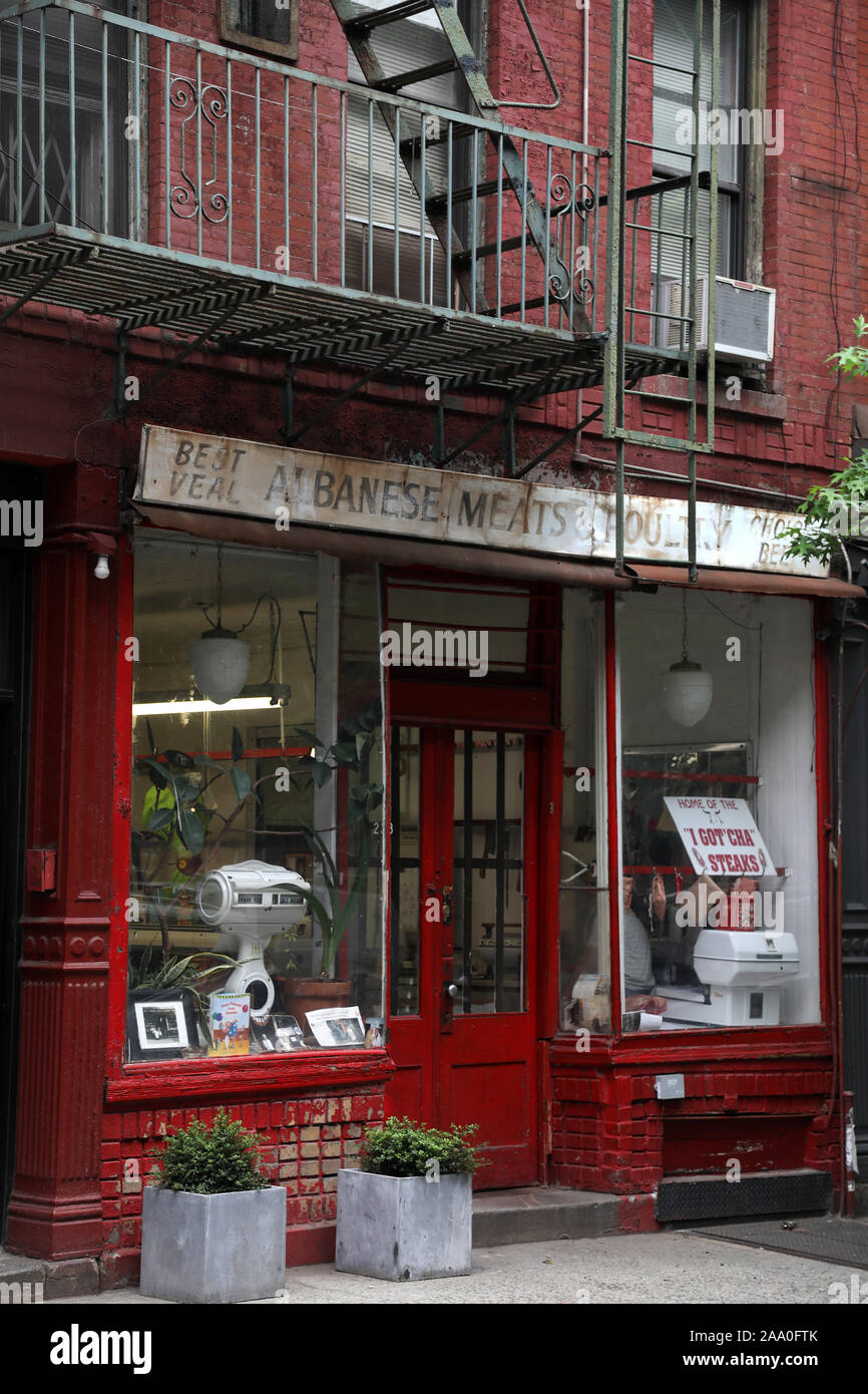 Albanese Meats Butcher Shop, Elizabeth Street, Nolita, New York. Stock Photo