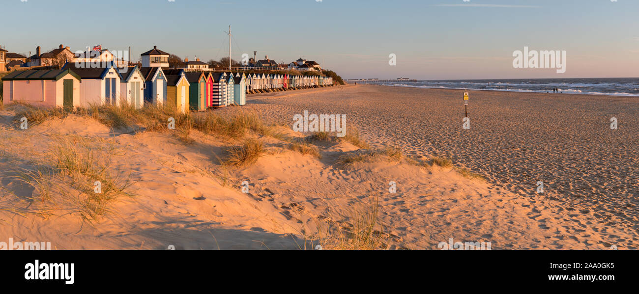 Beach Huts, Southwold, Suffolk, England, UK Stock Photo