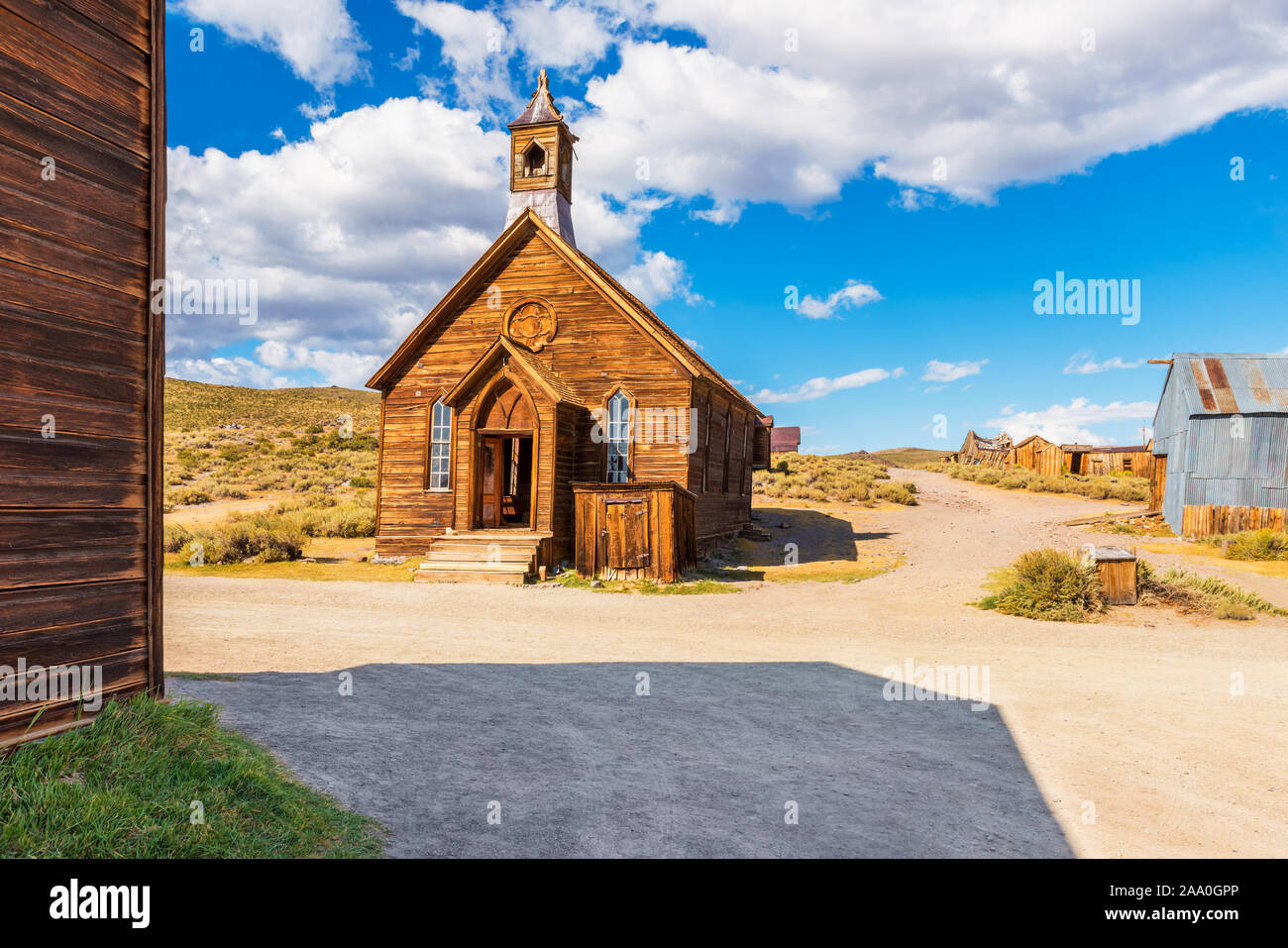 Church in the Ghost town of Bodie California USA Stock Photo