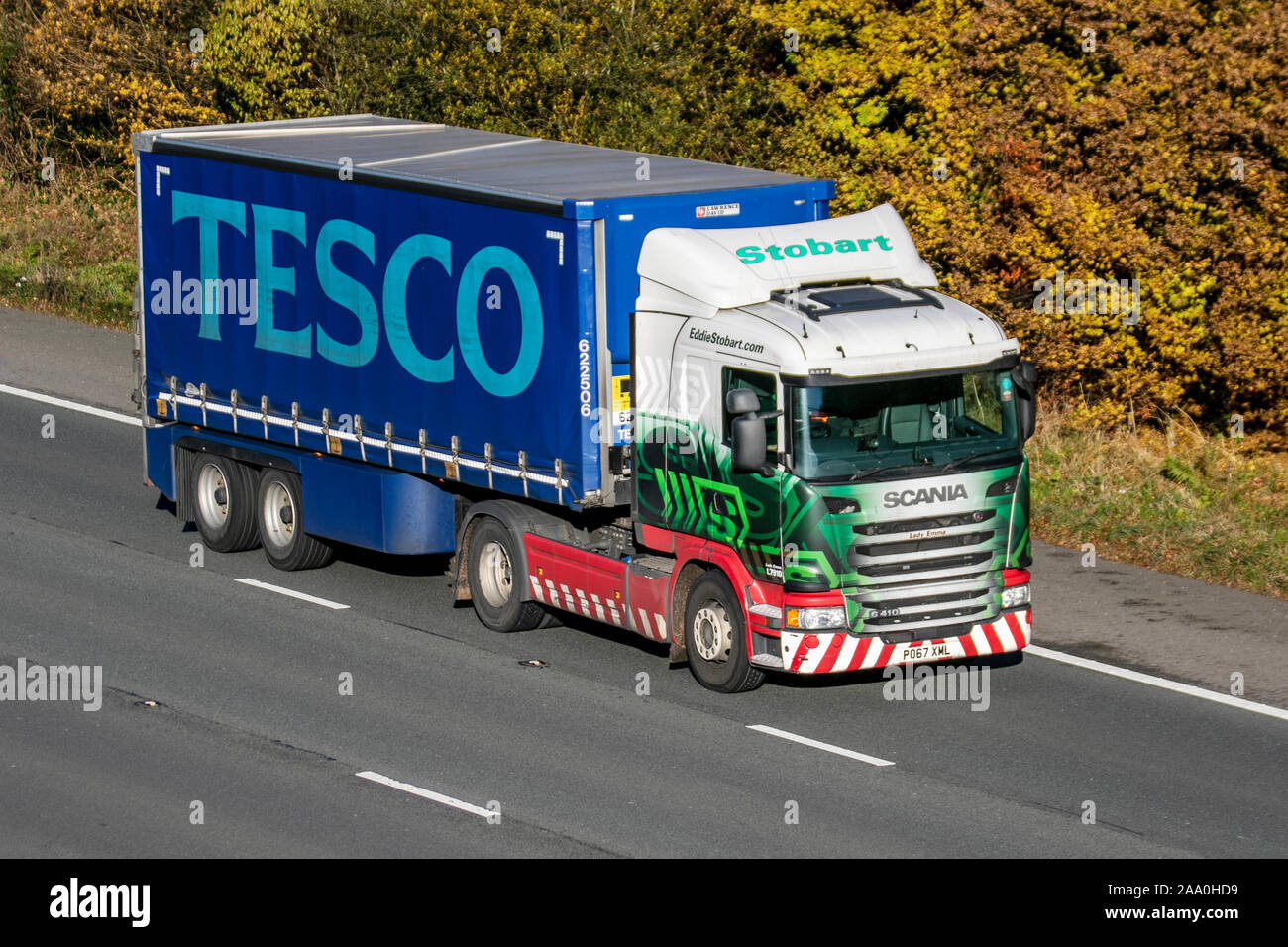 Tesco trailer, food truck, Stobart haulage, grocery Haulage delivery