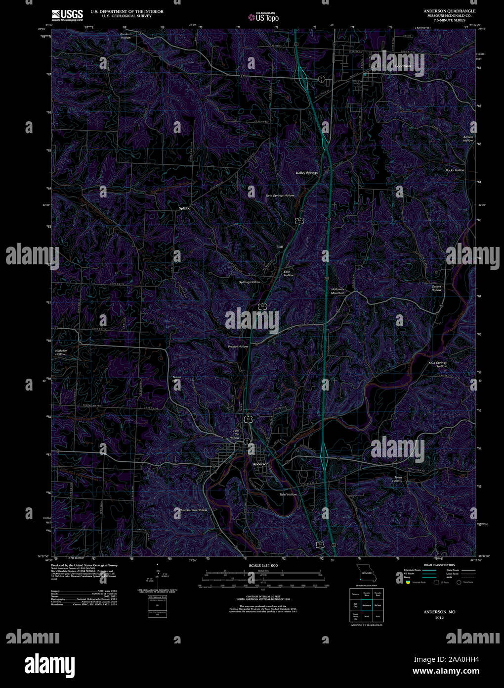 Map of anderson missouri hires stock photography and images Alamy