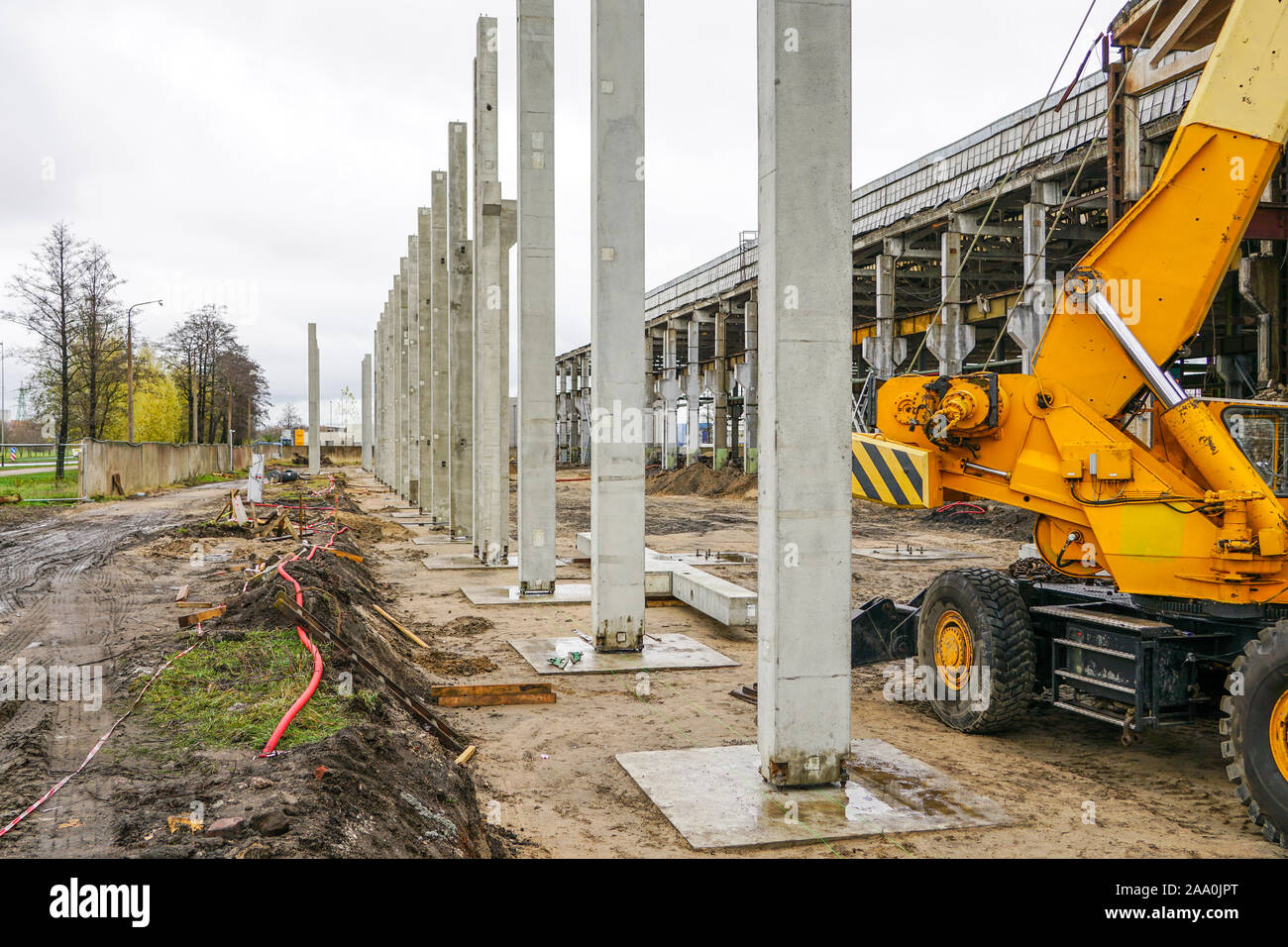 reconstruction and extension of an old factory hall Stock Photo - Alamy
