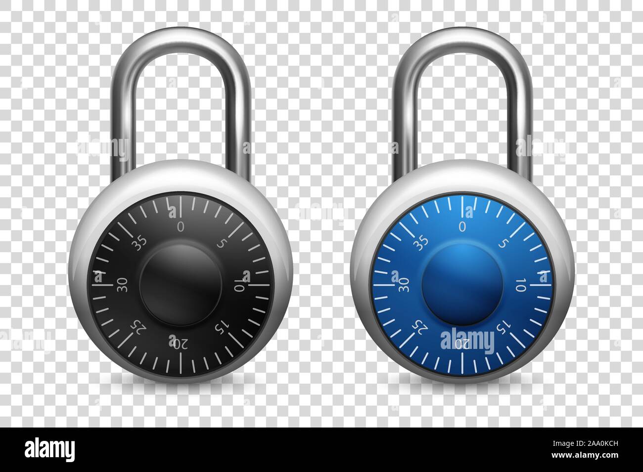 Vector 3d Realistic Closed Metal Steel Chrome Silver Padlock Icon Set ...
