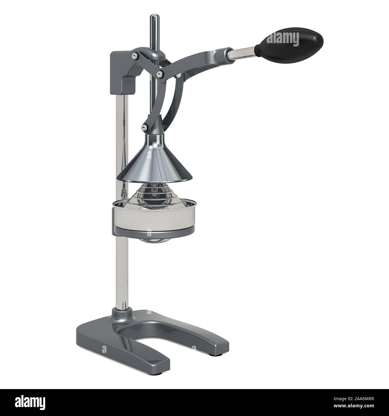 Manual citrus or pomegranate juicer, 3D rendering isolated on white