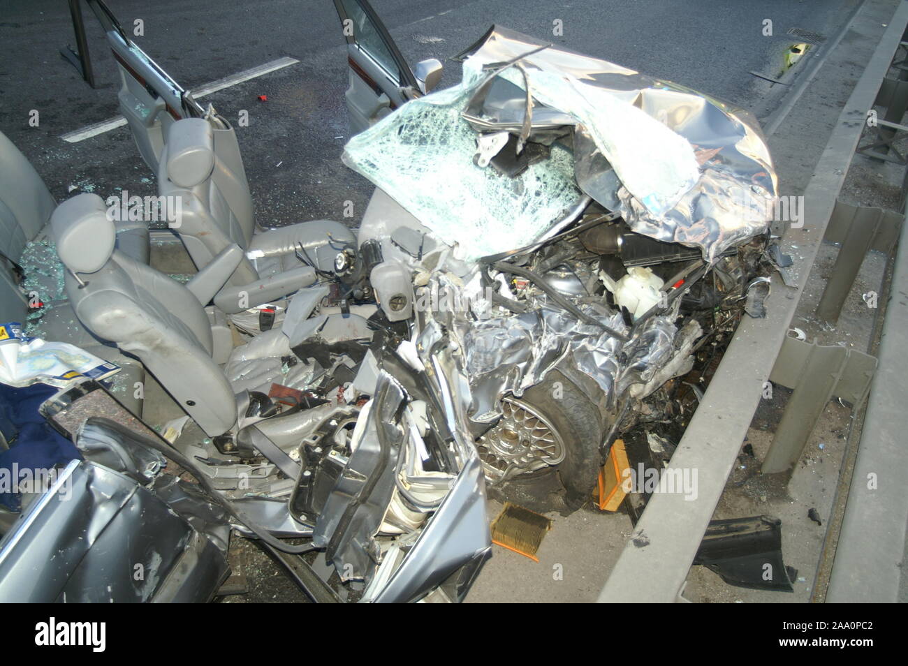 car crash, High impact Collision Stock Photo Alamy