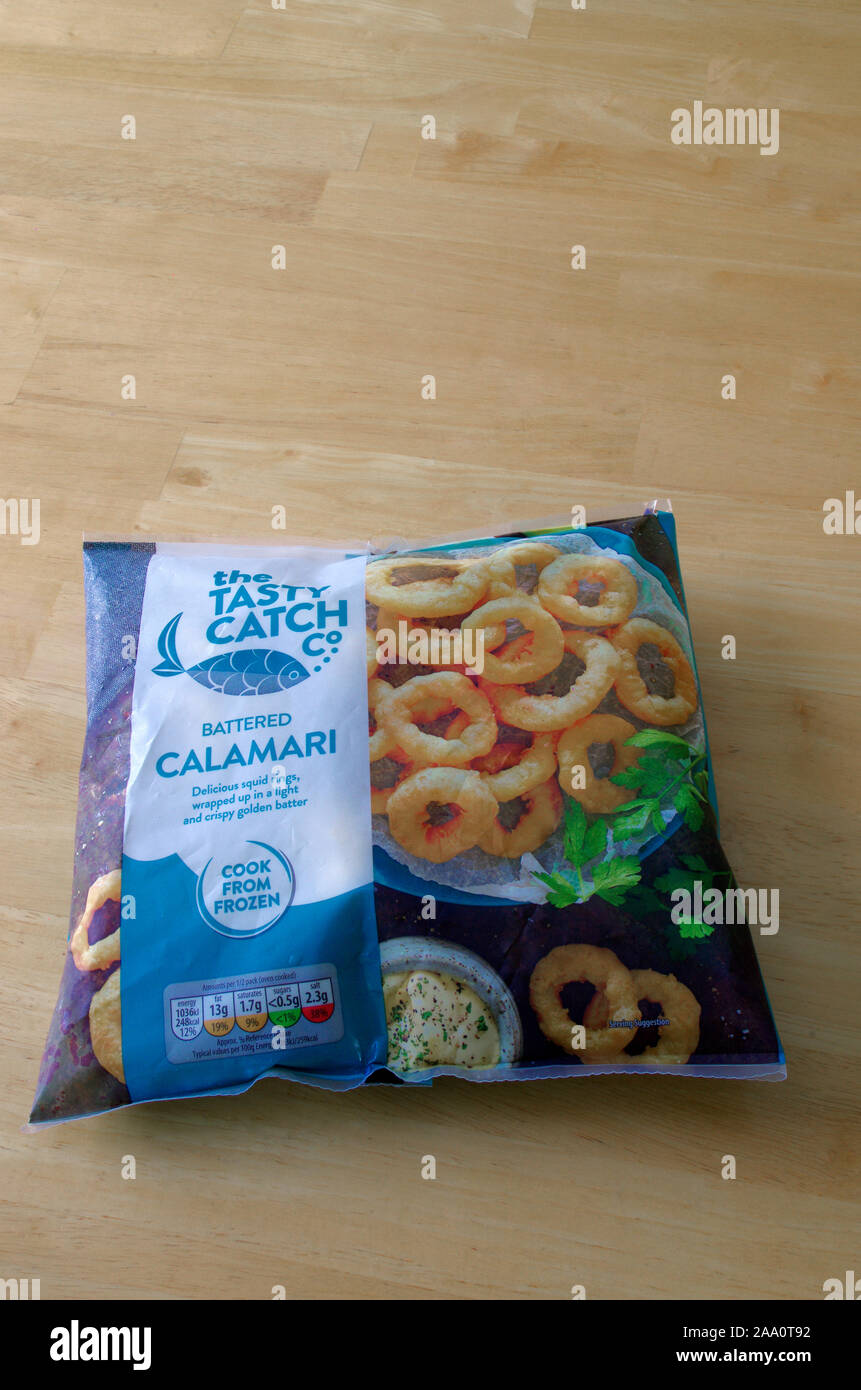 The Tasty Catch Company Frozen Battered Calamari Rings Stock Photo
