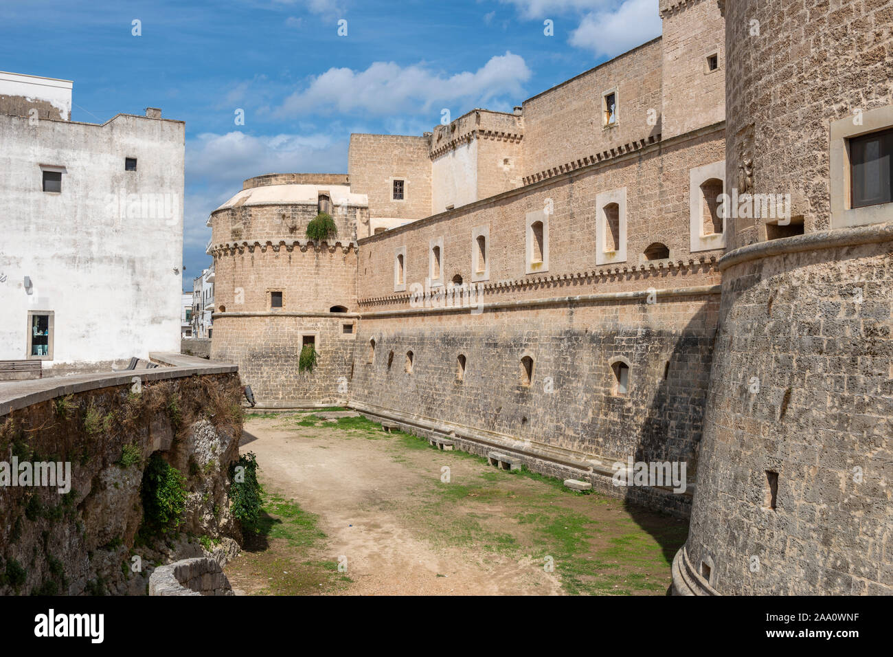 Exterior of Castello de’ Monti in Corigliano d'Otranto, Apulia (Puglia) in Southern Italy Stock Photo