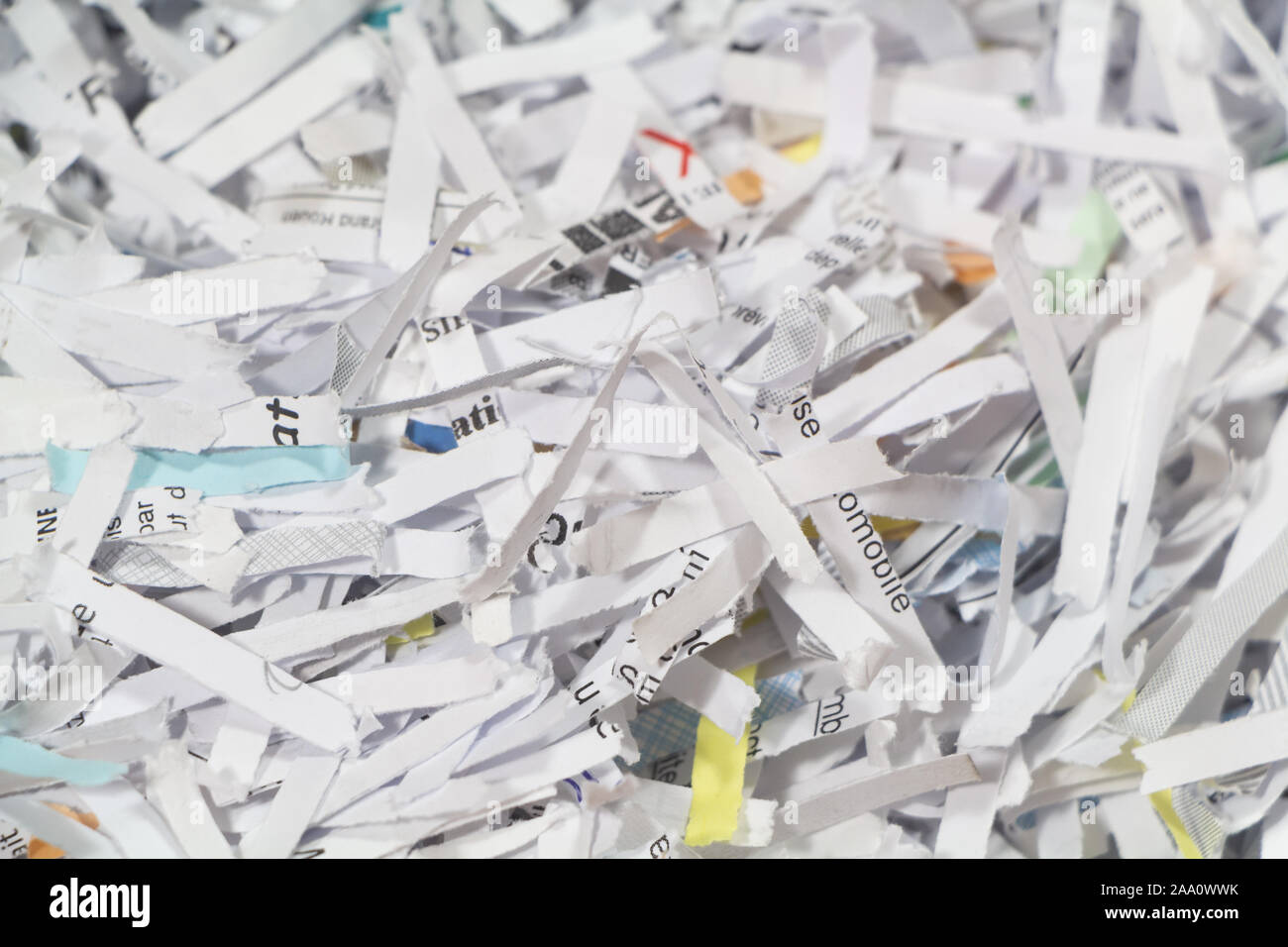 Shredded paper in a cardboard box for packaging Stock Photo Alamy