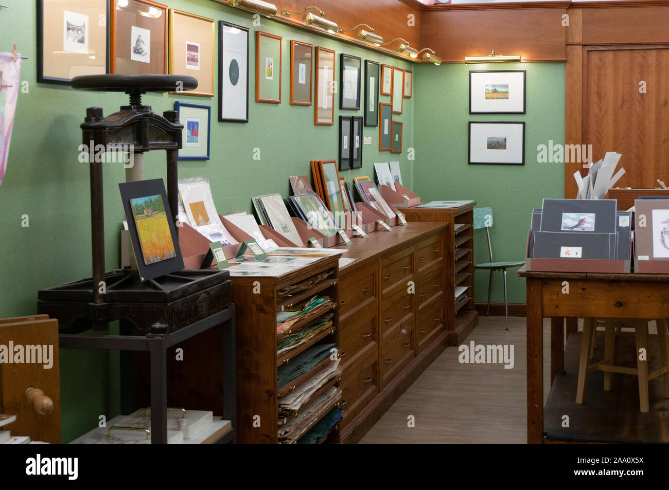 Interior of stationery shop in Florence, Italy Stock Photo