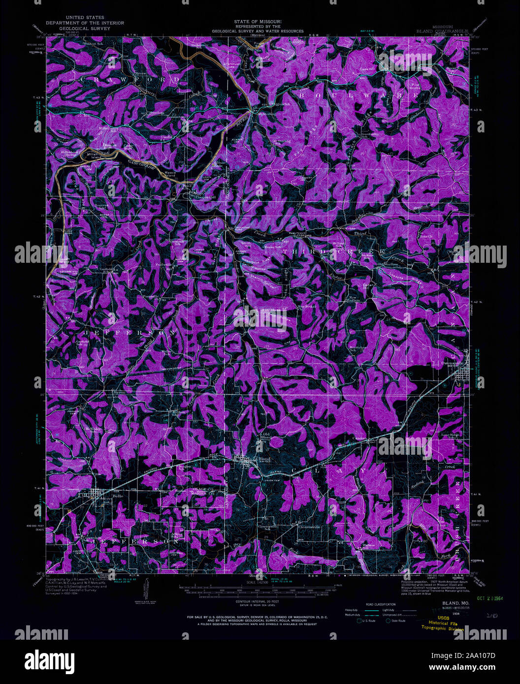 Map of bland missouri hires stock photography and images Alamy