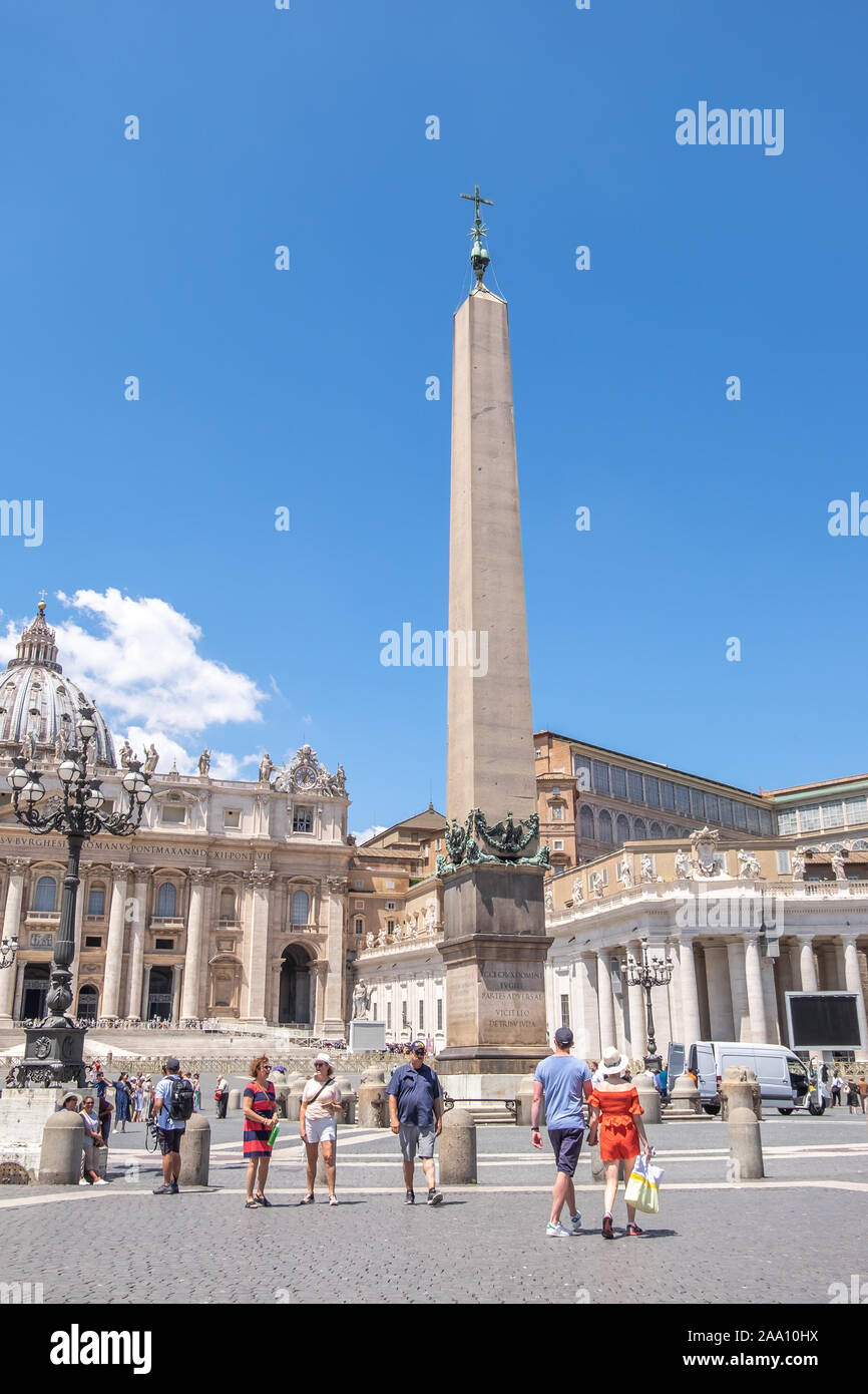 VATICAN CITY, VATICAN - JULY 14, 2019: The Vatican Obelisk Of Red ...