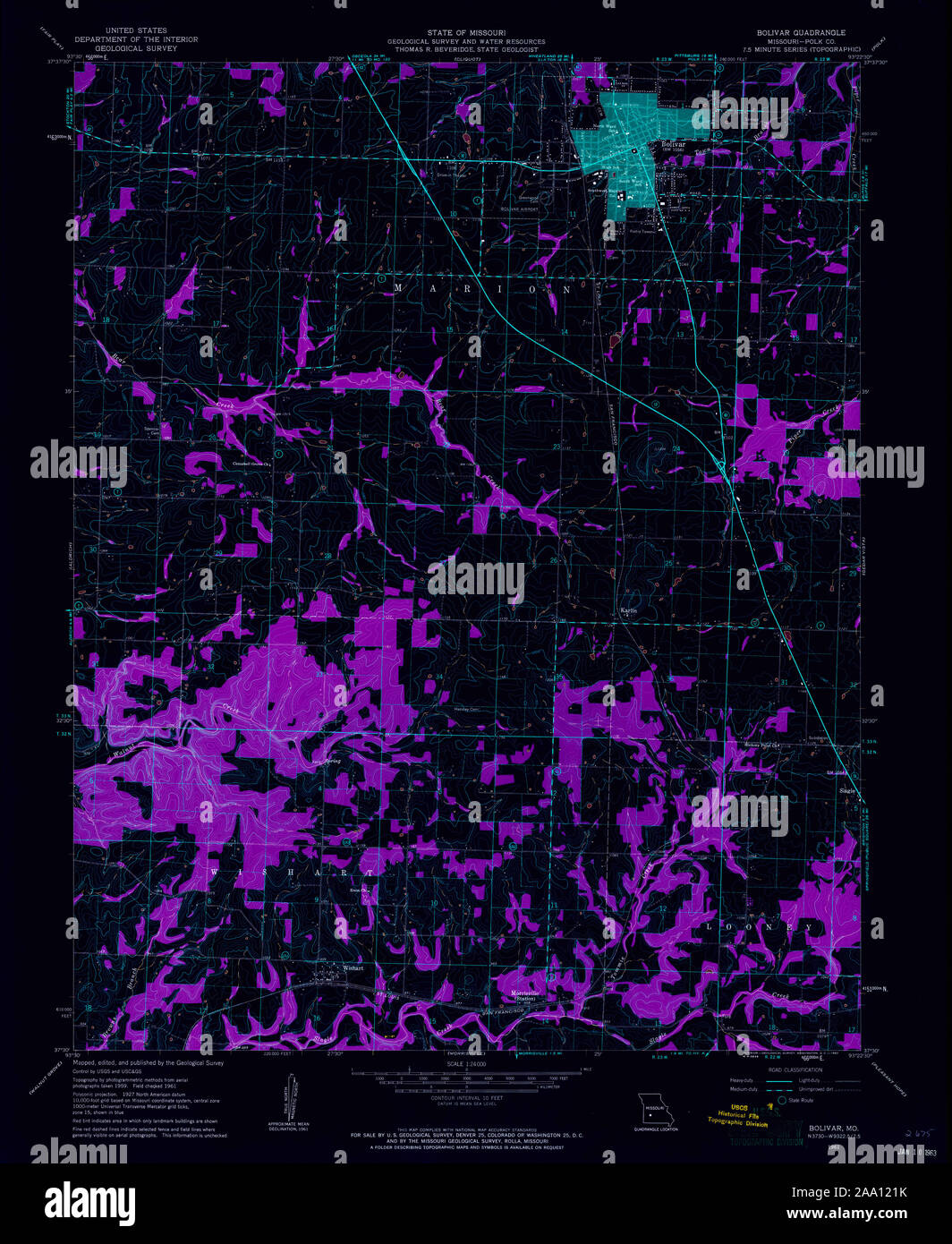 Bolivar missouri map hires stock photography and images Alamy
