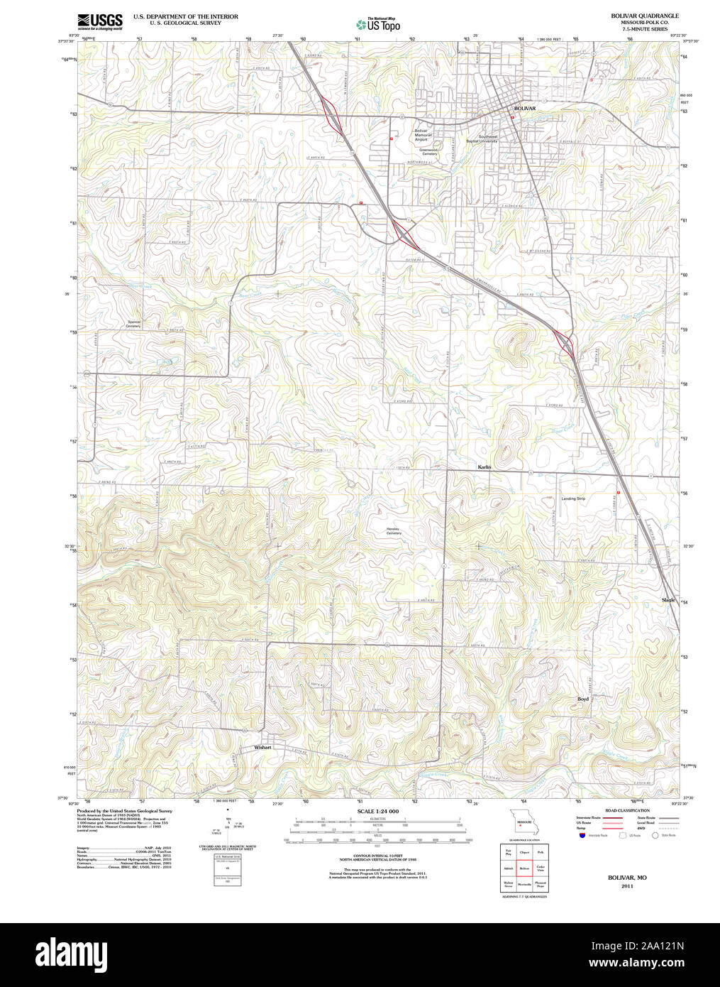 Map of bolivar missouri hires stock photography and images Alamy