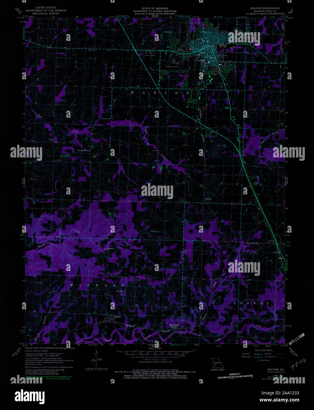 Bolivar missouri map hires stock photography and images Alamy