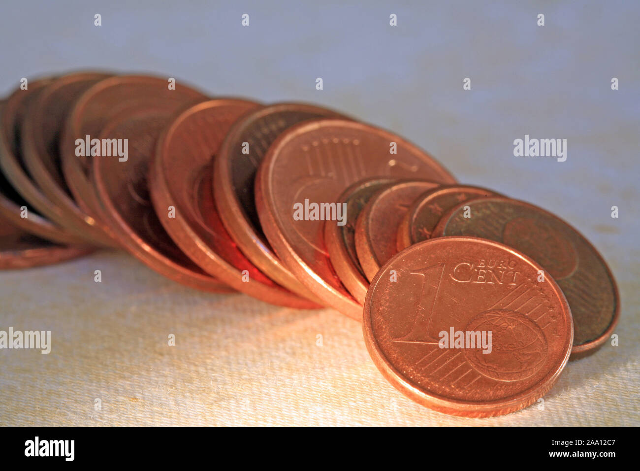 Eurocent Münzen / Eurocent coins Stock Photo