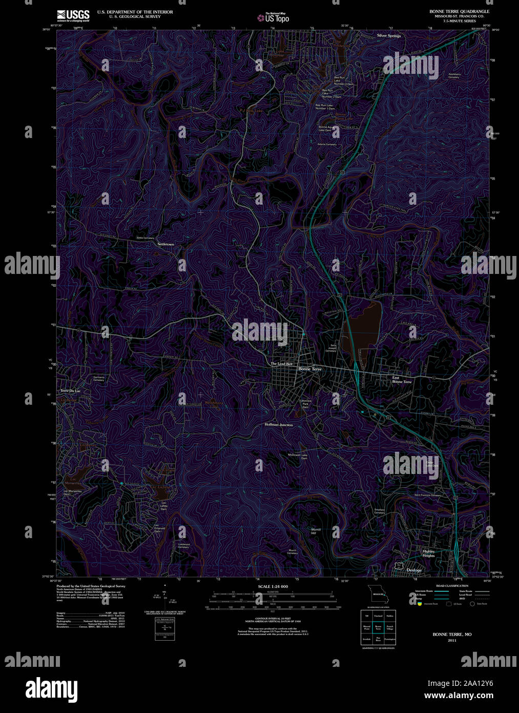 Bonne terre missouri map hires stock photography and images Alamy