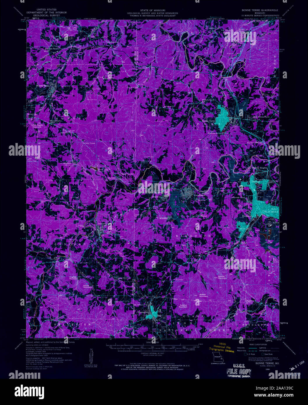 Map of bonne terre hires stock photography and images Alamy