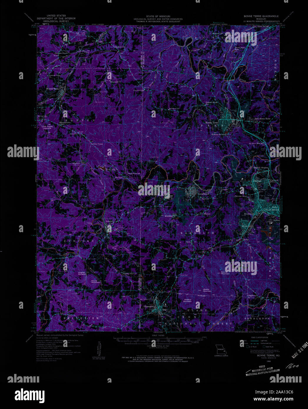 Map of bonne terre hires stock photography and images Alamy