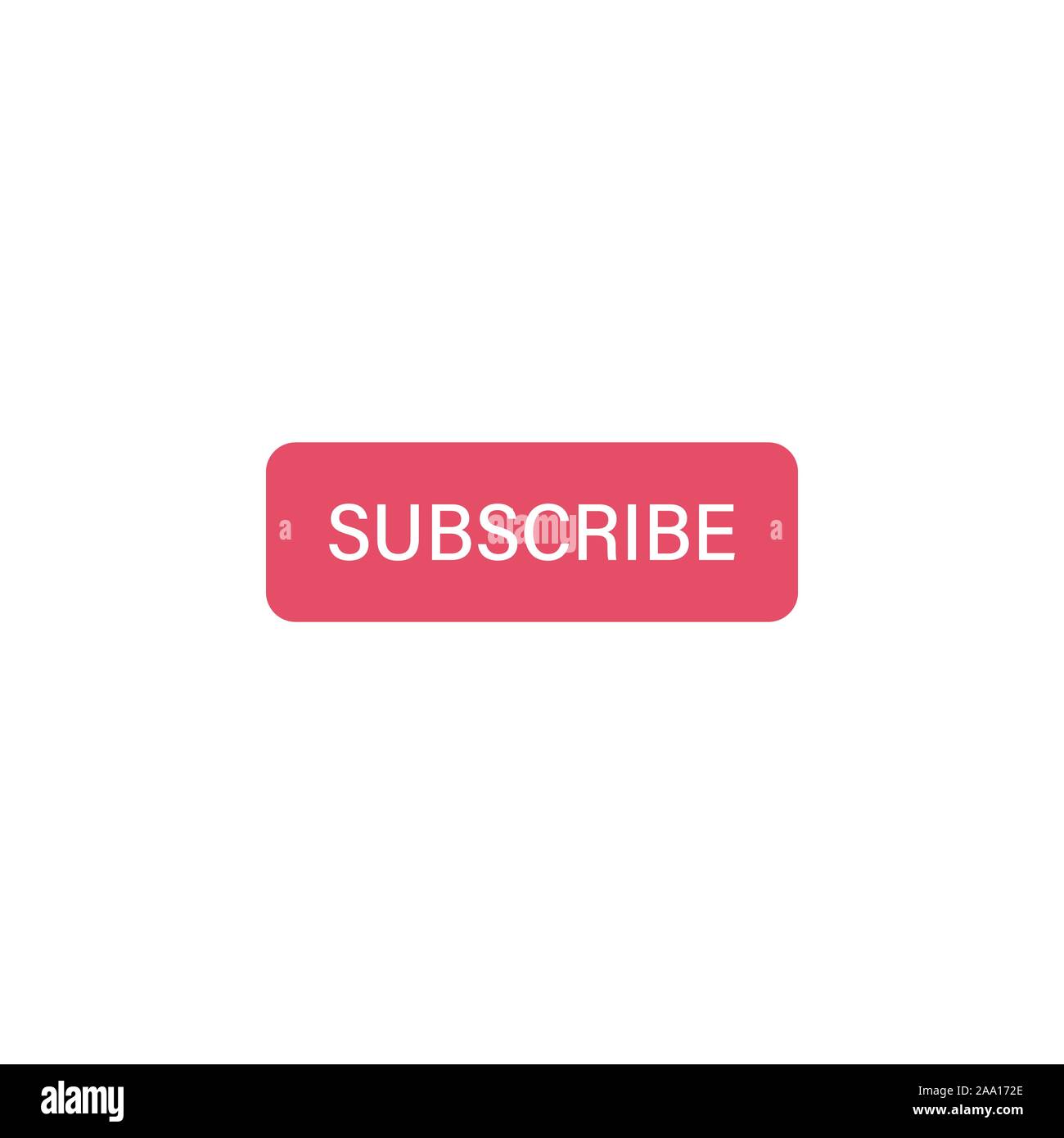 Subscribe red button for web design. Isolated vector illustration. Web ...