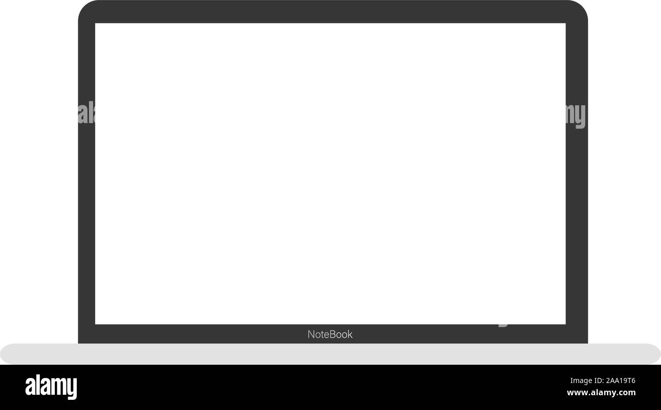 Laptop icon computer in flat style. Laptop isolated on a white ...