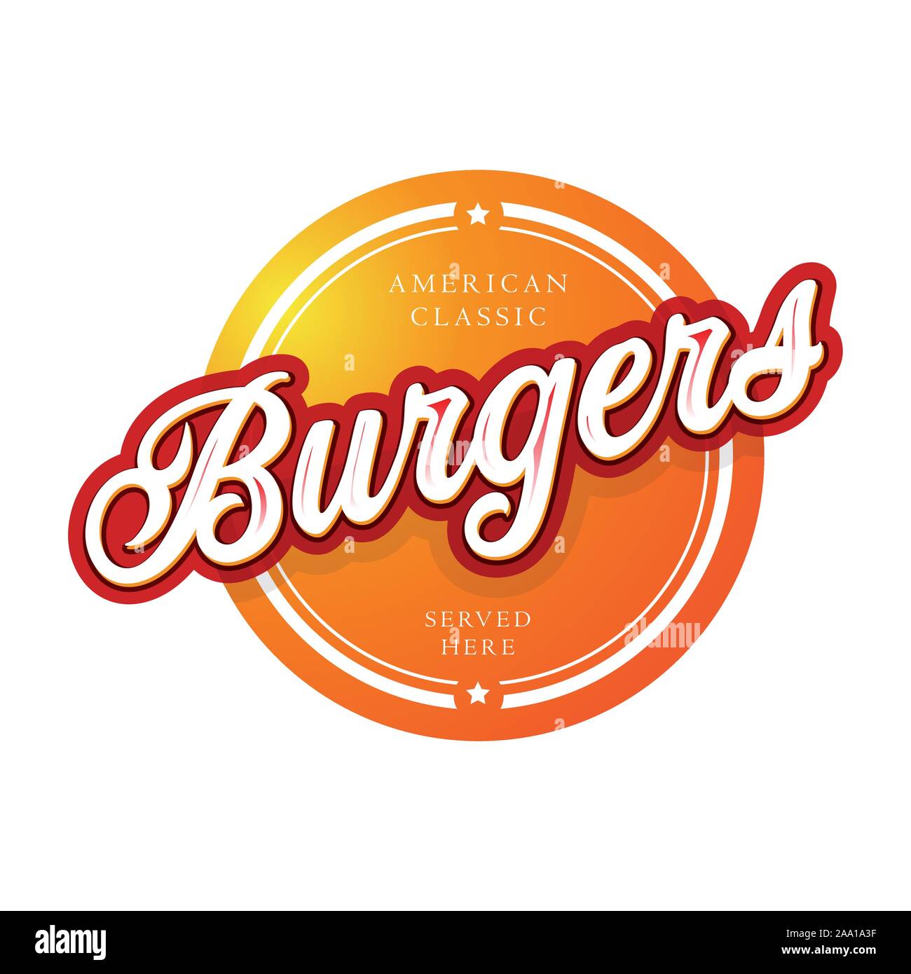 Burgers vintage sign lettering vector Stock Vector