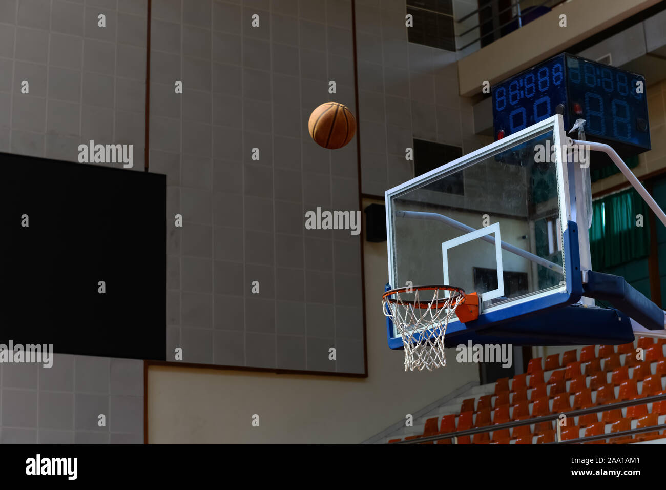 basketball flying to the hoop Stock Photo Alamy