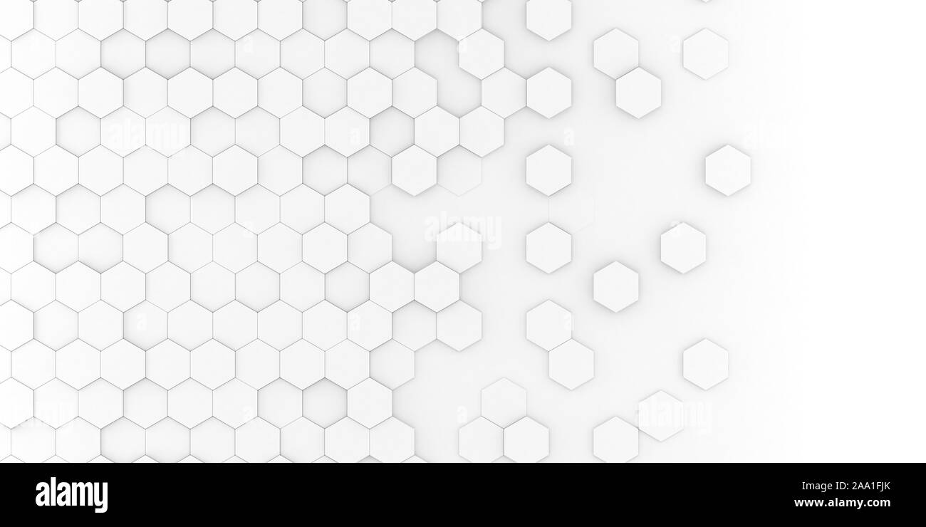 Bright white abstract hexagon wallpaper or background - 3d render Stock  Photo - Alamy