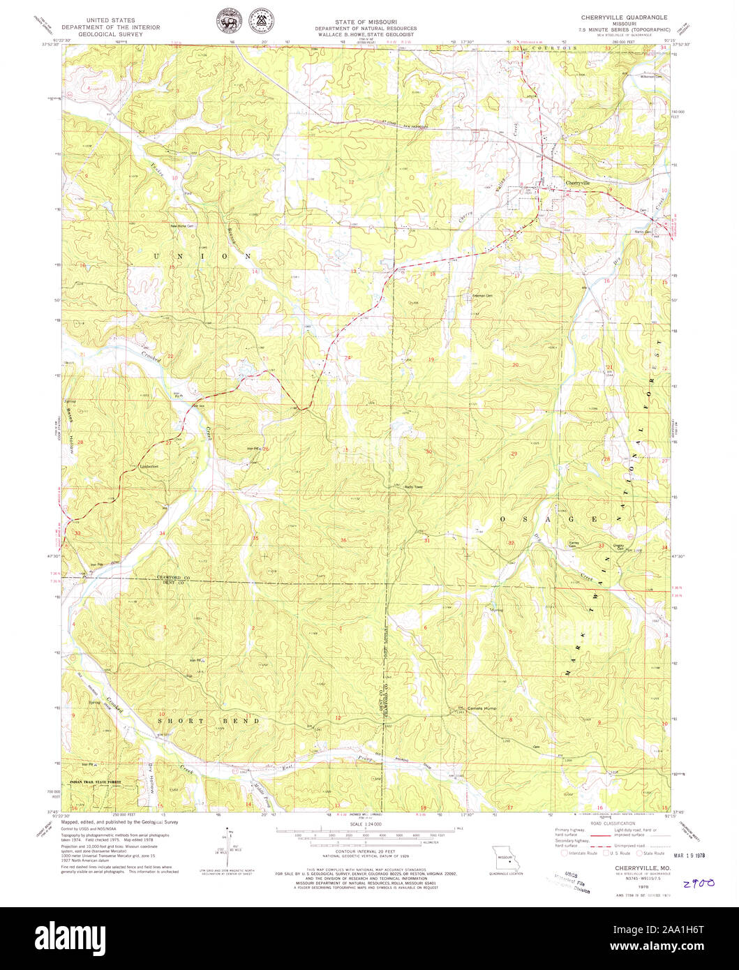 Cherryville missouri map hires stock photography and images Alamy