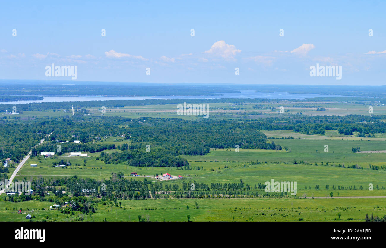 The Ottawa River in background - view is showing the Pontiac and Ottawa Valley. Stock Photo