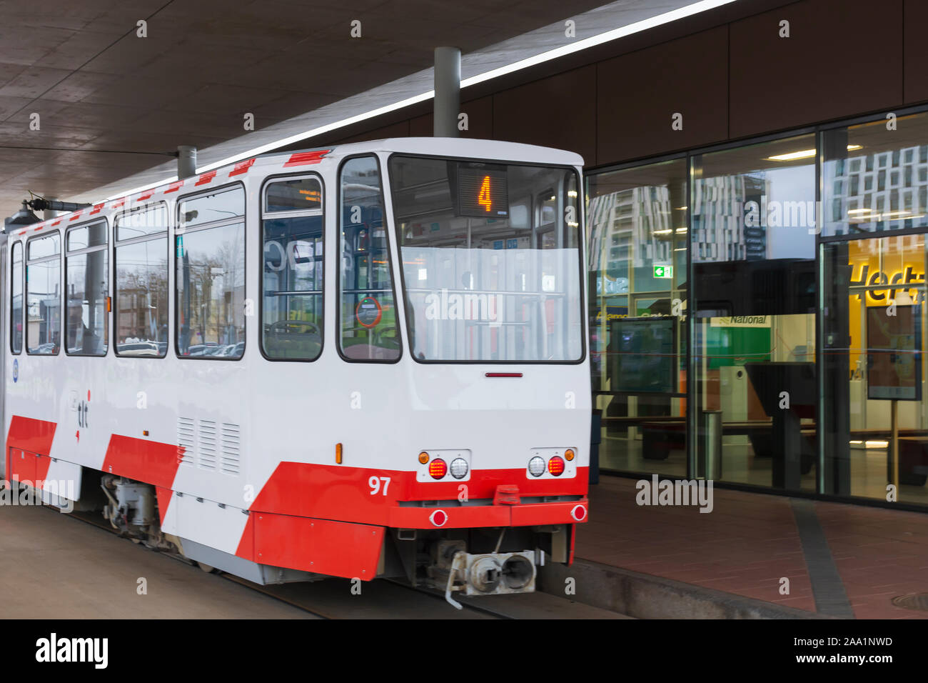 Tram Number 4 At Airport Tram Stop In Tallinn Estonia Stock Photo