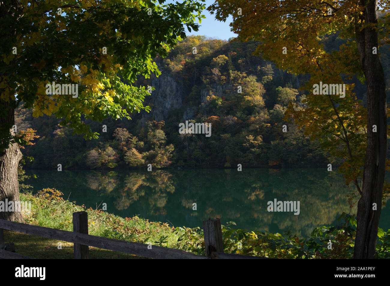 Autumn foliage and Lake Stock Photo - Alamy