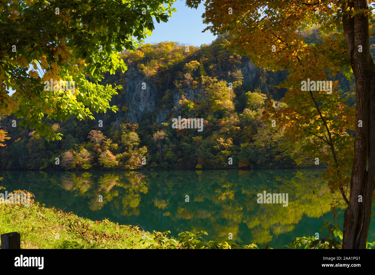 Autumn foliage and Lake Stock Photo - Alamy