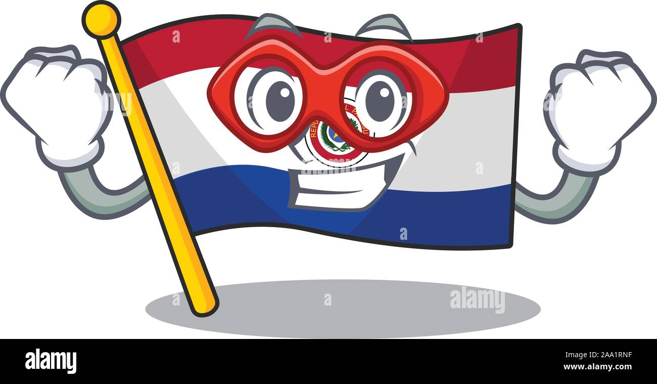 Cartoon flag paraguay isolated in super hero character Stock Vector