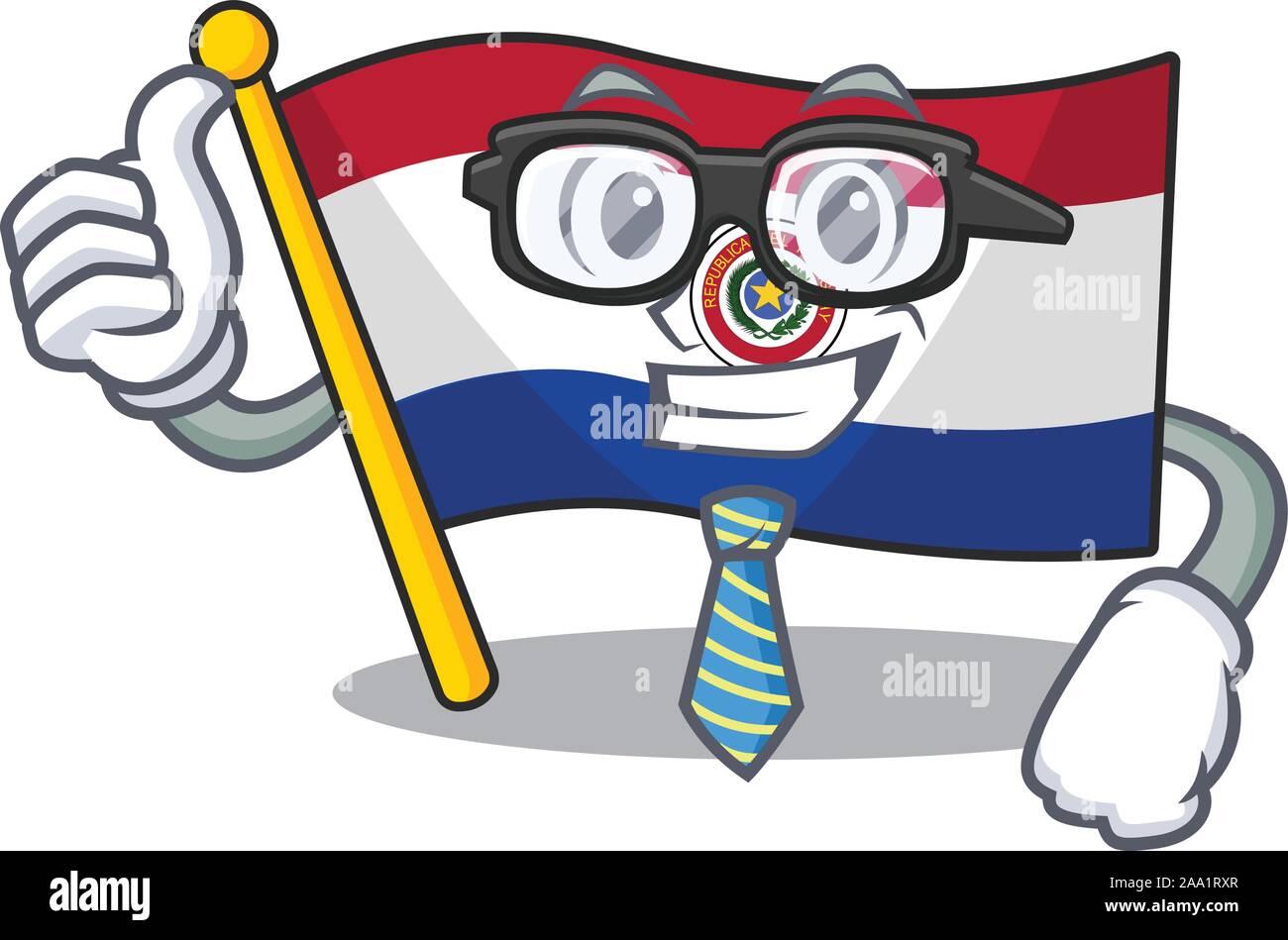 Cartoon flag paraguay isolated in businessman character Stock Vector