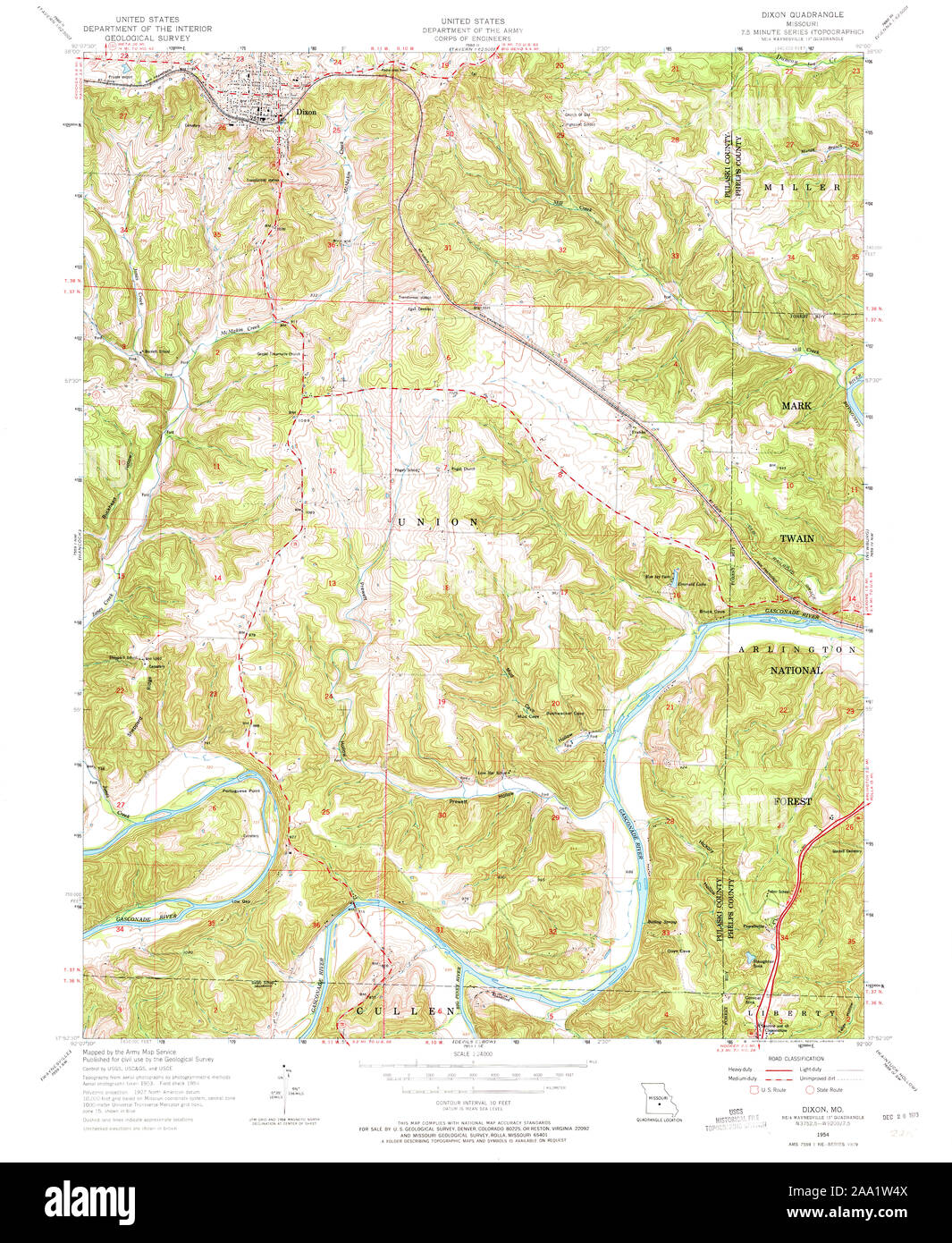 Map of dixon missouri Cut Out Stock Images & Pictures Alamy