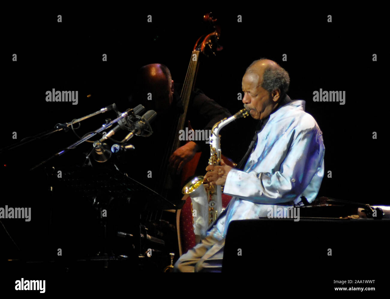 Jazz legend Ornette Coleman performing live, Teatro  Gran Rex, Buenos Aires (May 6th, 2009) Stock Photo