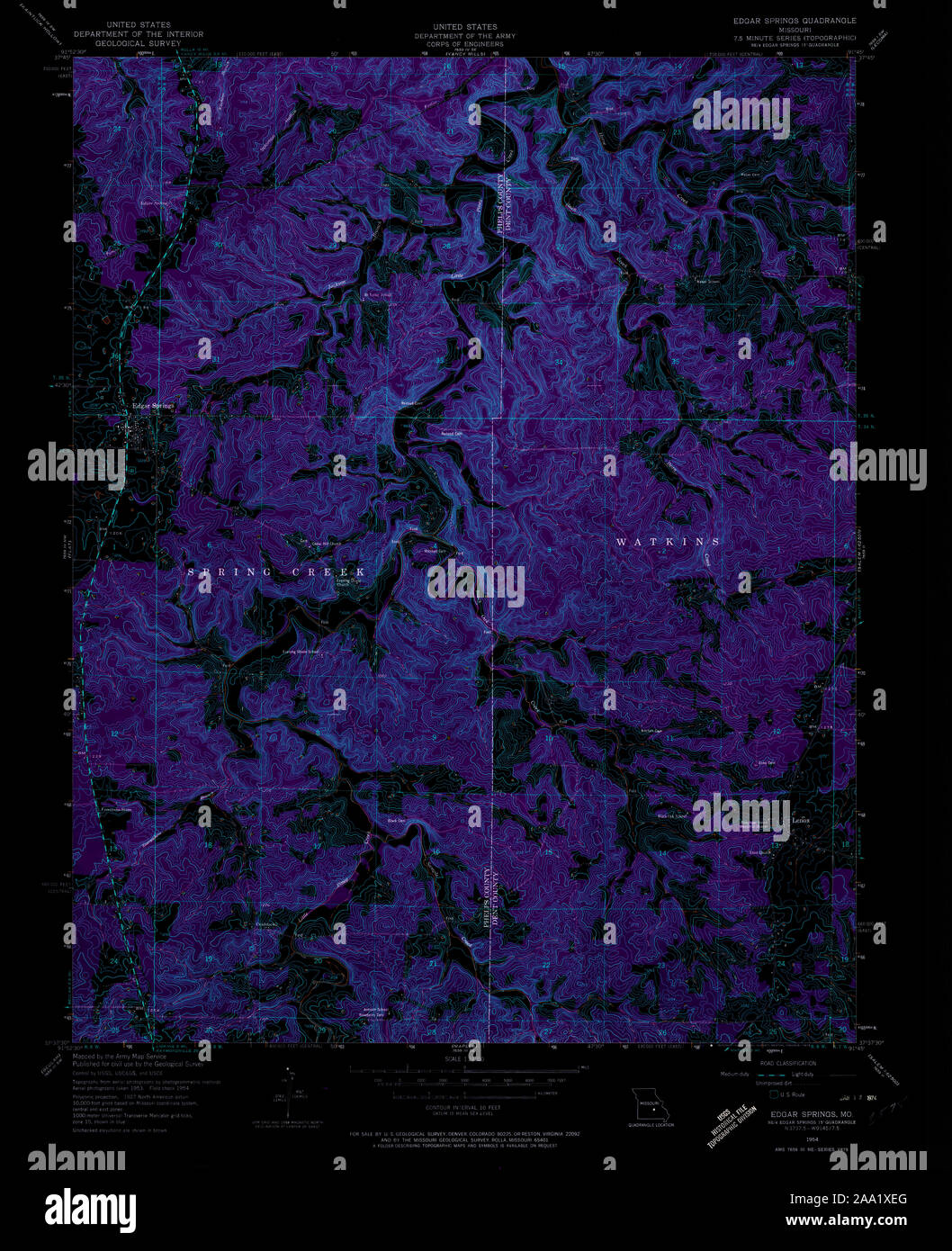 Map of edgar springs hi-res stock photography and images - Alamy